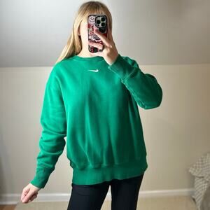 Nike: Green Center Swoosh Crewneck Sweatshirt